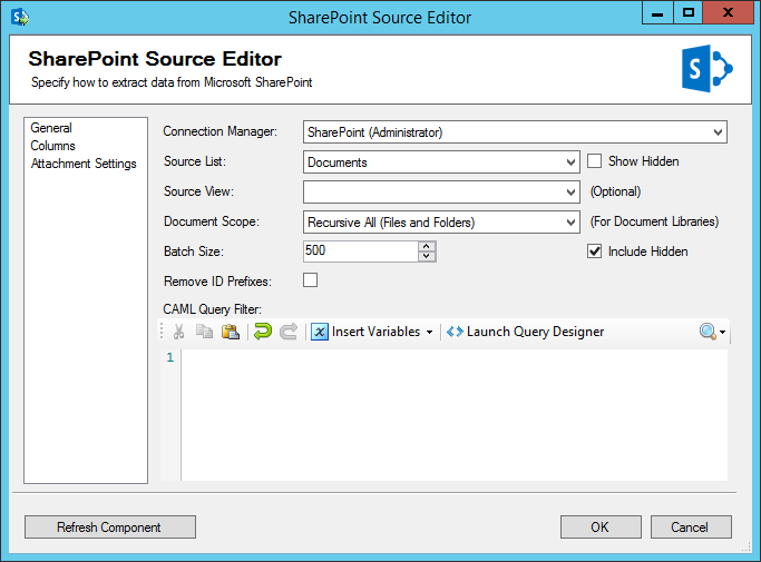 SSIS Integration Toolkit for Microsoft SharePoint - Screenshot #1