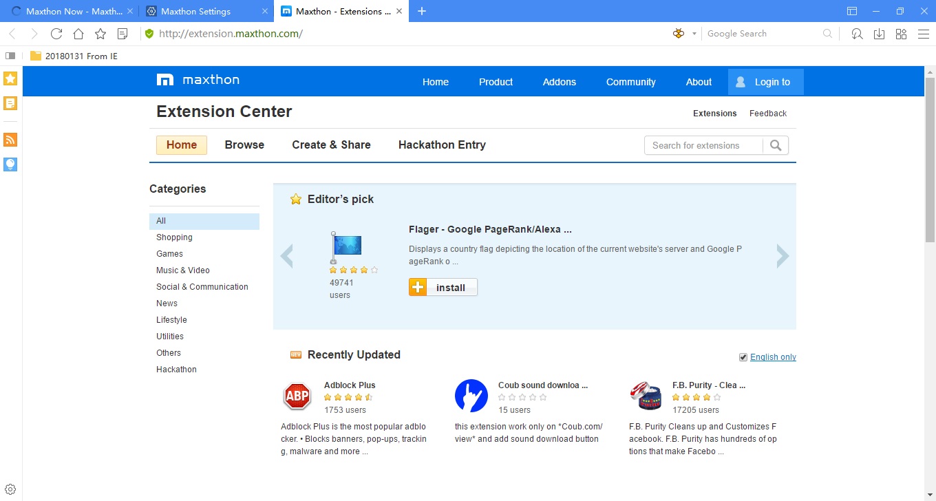 Maxthon MX5 Cloud Browser - Screenshot #5