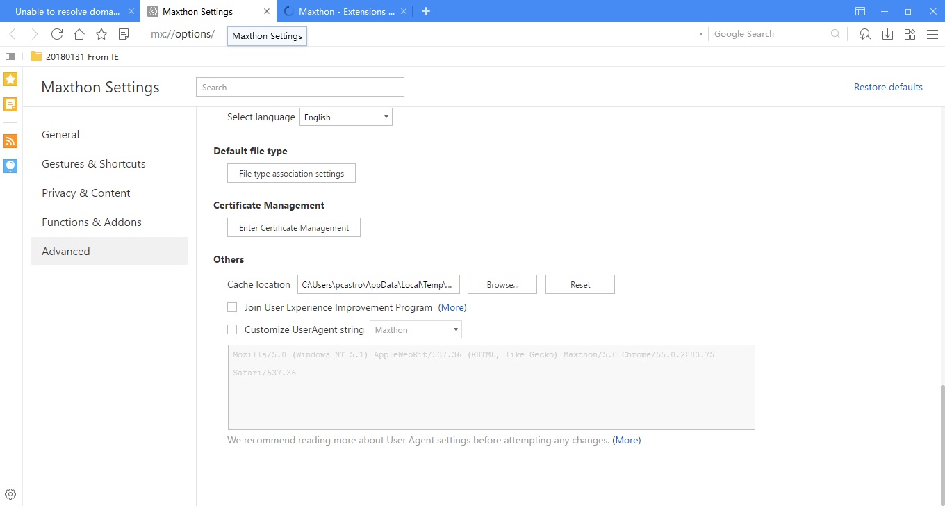 Maxthon MX5 Cloud Browser - Screenshot #2