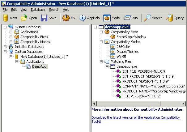 Microsoft Application Compatibility Toolkit - Screenshot #1