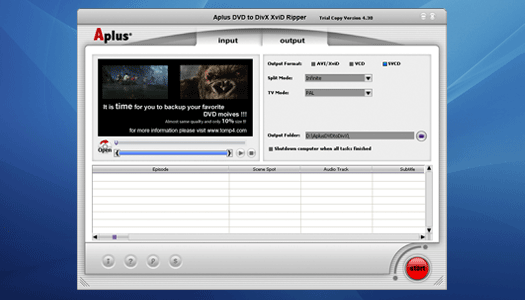 Aplus DVD to DivX XviD Ripper - Screenshot #4
