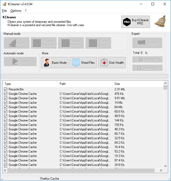 KC Softwares KCleaner - Screenshot #6