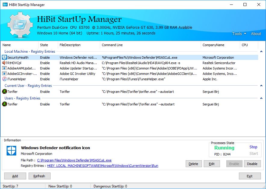 free instals HiBit Startup Manager 2.6.20