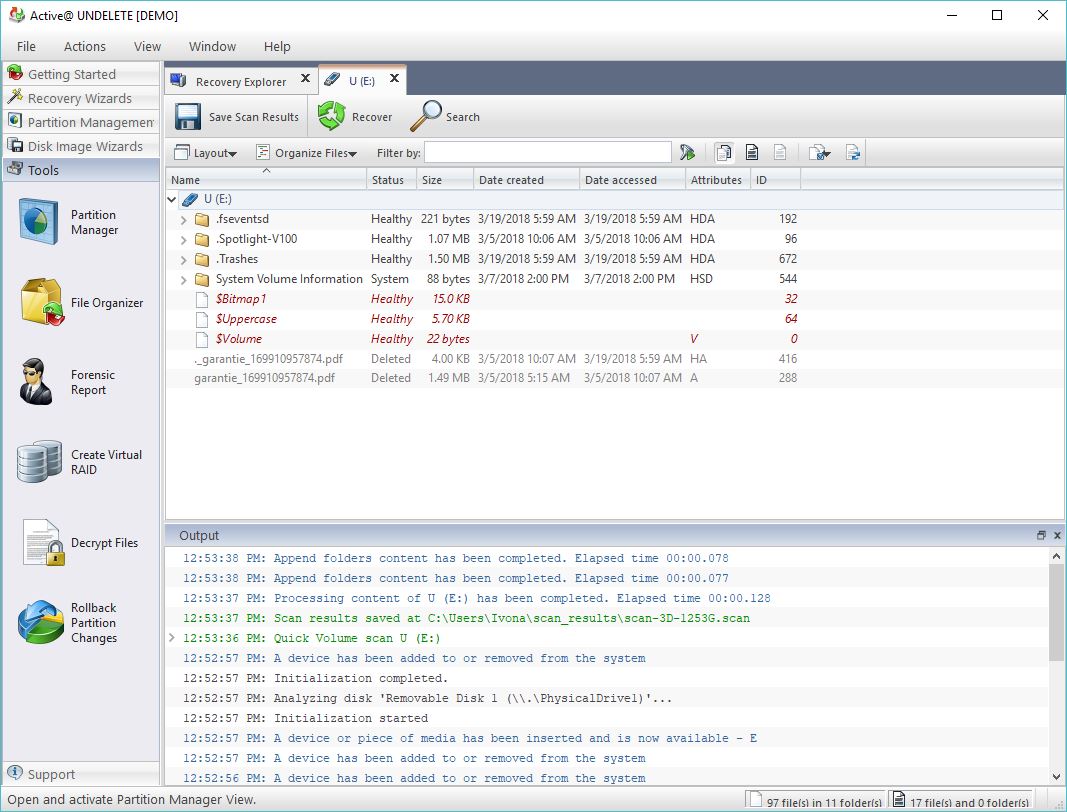 Active@ UNDELETE - Screenshot #1