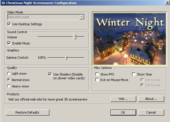 3D Christmas Night Screensaver - Screenshot #4