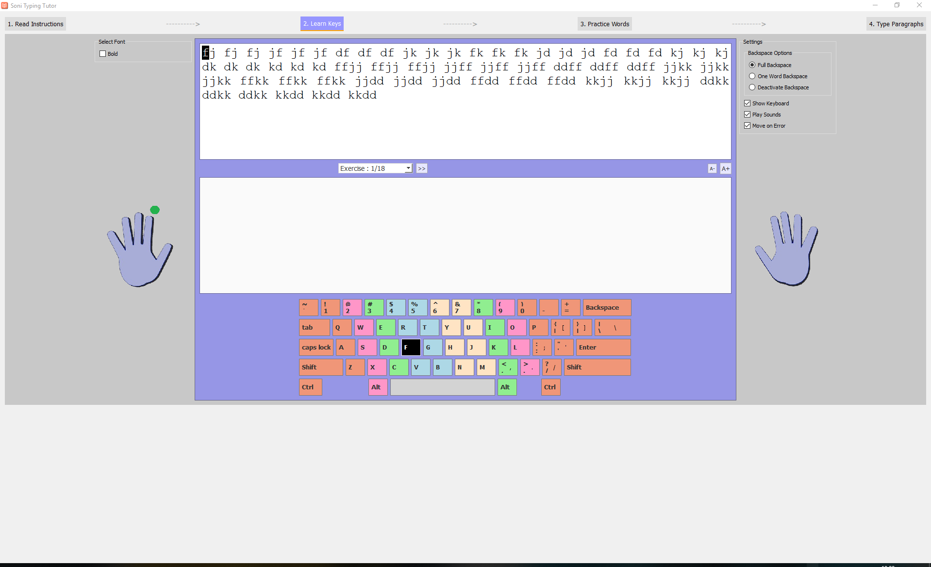 Soni Typing Tutor - Screenshot #5