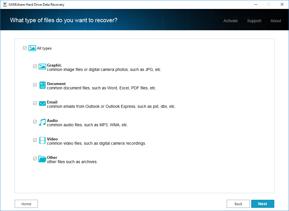 IUWEshare Hard Drive Data Recovery - Screenshot #1