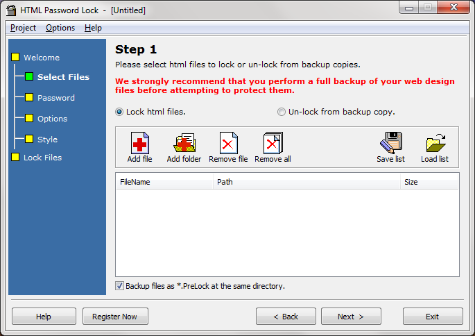 HTML Password Lock - Screenshot #1