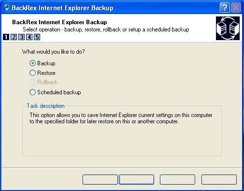 BackRex Internet Explorer Backup - Screenshot #4