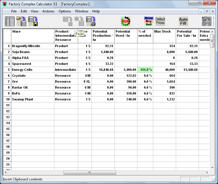X3 Factory Complex Calculator - Screenshot #3