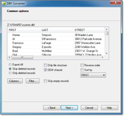 DBF Converter - Screenshot #1