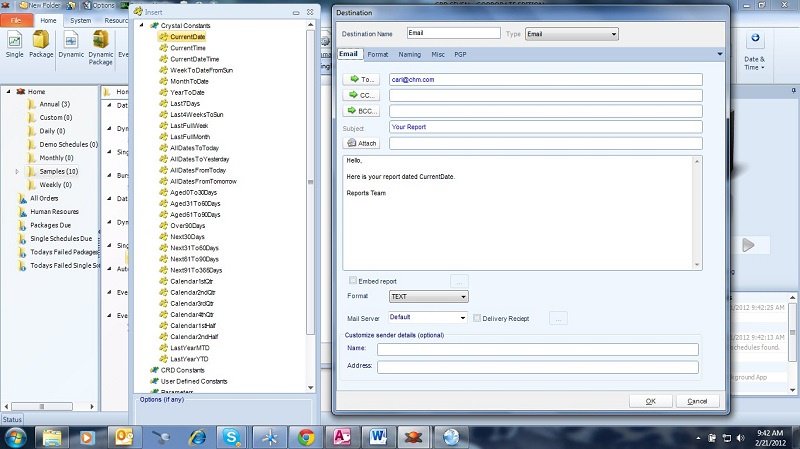 CRD Crystal Reports Scheduler - Screenshot #1