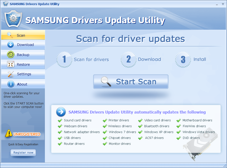 SAMSUNG Drivers Update Utility - Screenshot #1