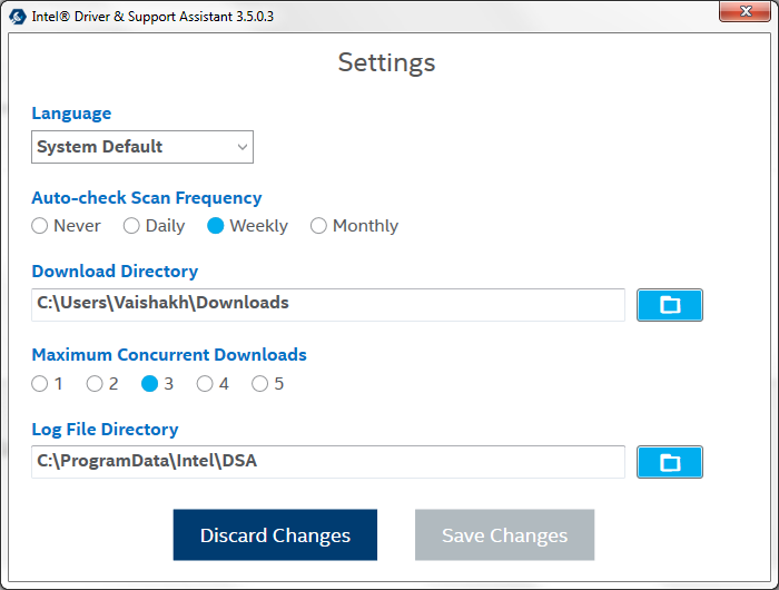 download intel driver support assistant