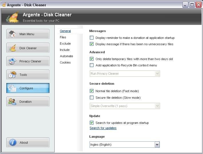 Argente - Disk Cleaner - Screenshot #3