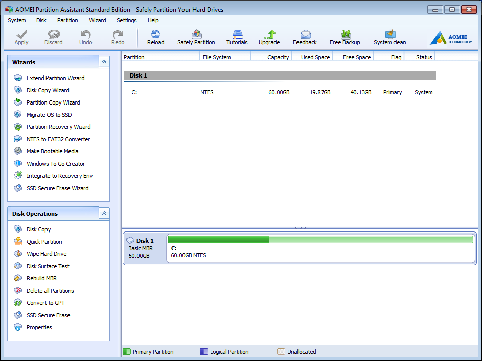 AOMEI Partition Assistant Standard Edition - Screenshot #1