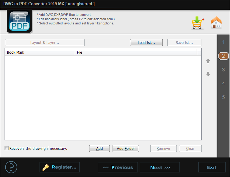 DWG to PDF Converter MX - Screenshot #1