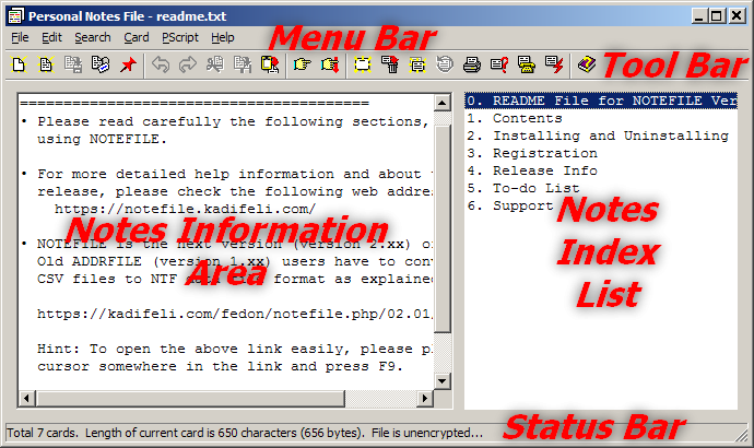 Personal Notes File - Screenshot #1