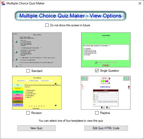Multiple Choice Quiz Maker Free Printable