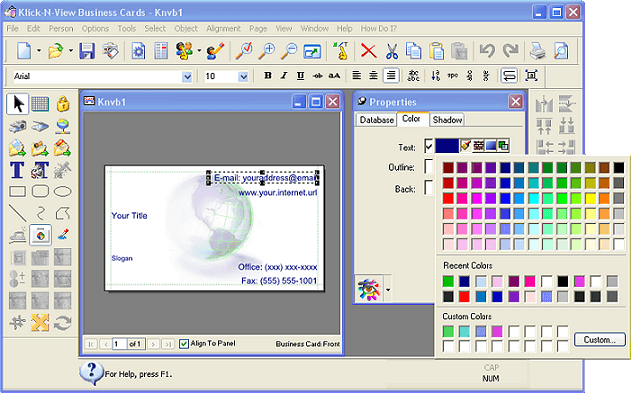 Klick-N-View Business Cards - Screenshot #1
