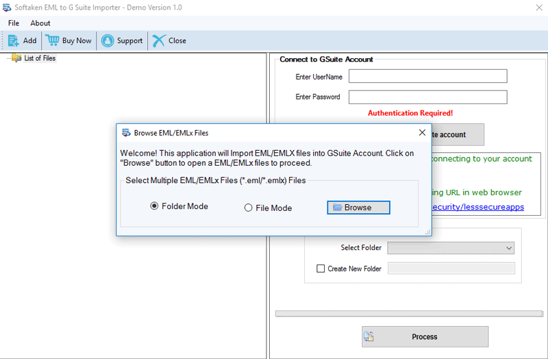 Softaken EML to G Suite Wizard latest version - Get best Windows software