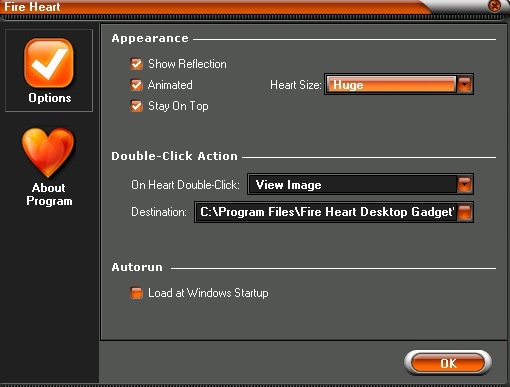 Fire Heart Desktop Gadget - Screenshot #7