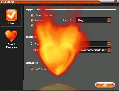 Fire Heart Desktop Gadget - Screenshot #6