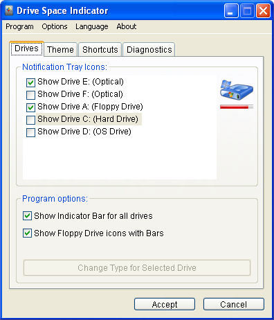 Drive Space Indicator download for free - SoftDeluxe