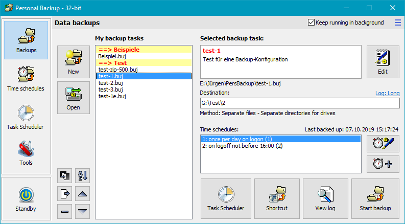 Personal Backup - Screenshot #1