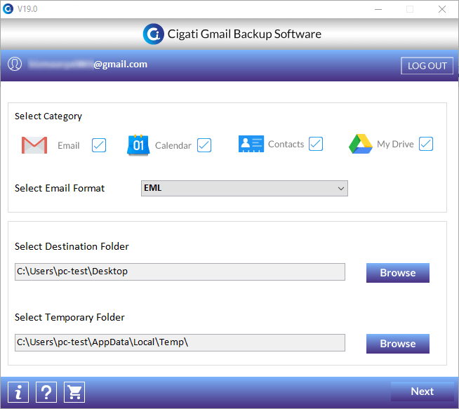 Cigati Gmail Backup Tool - Screenshot #1