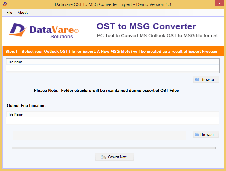DataVare OST to MSG Converter Expert - Screenshot #1