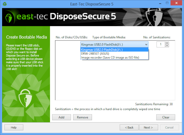East-Tec DisposeSecure - Screenshot #1