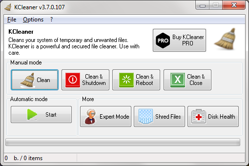 KC Softwares KCleaner - Screenshot #1