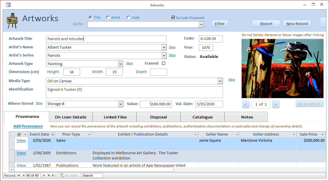 Artwork Collection Database latest version - Get best Windows software