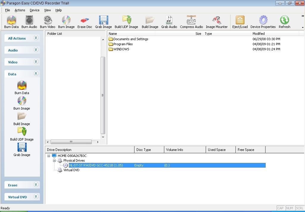 Paragon Easy CD/DVD Recorder - Screenshot #1