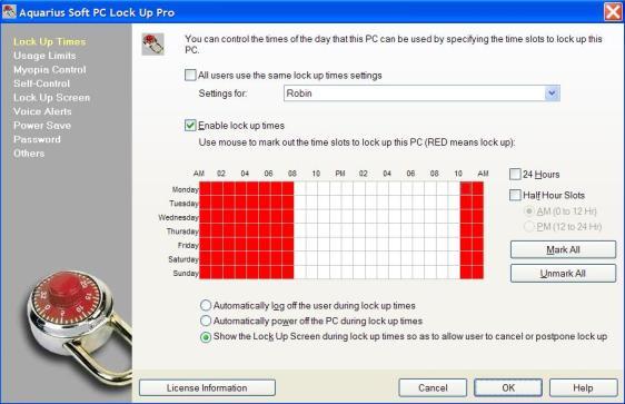 Aquarius Soft PC Lock Up Pro - Screenshot #3