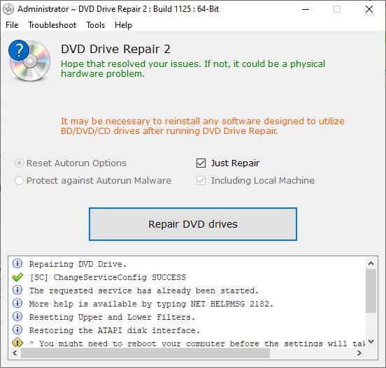 DVD Drive Repair 9.2.3.2899 download the new version