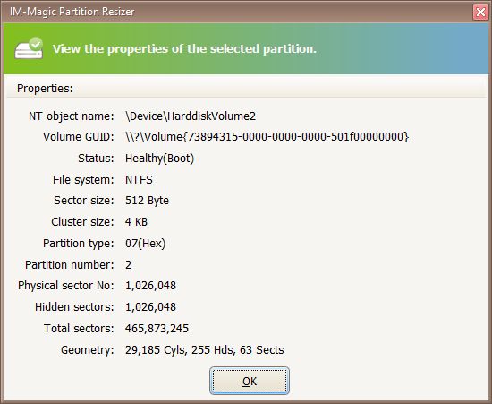 IM-Magic Partition Resizer Free - Screenshot #2