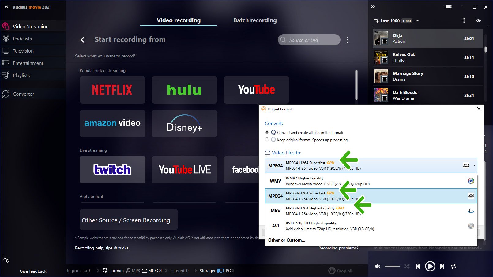 Recording streaming video. Recording streaming video