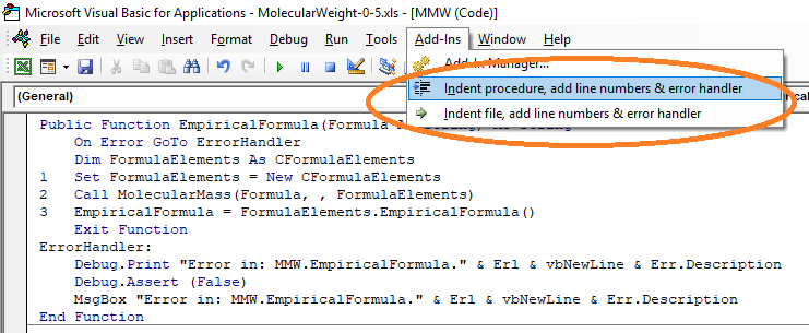 Office Programming Helper Indent VB Code - Screenshot #1