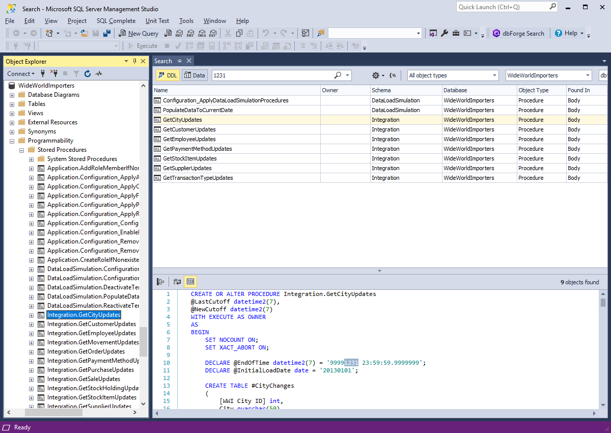 dbForge Search for SQL Server - Screenshot #5