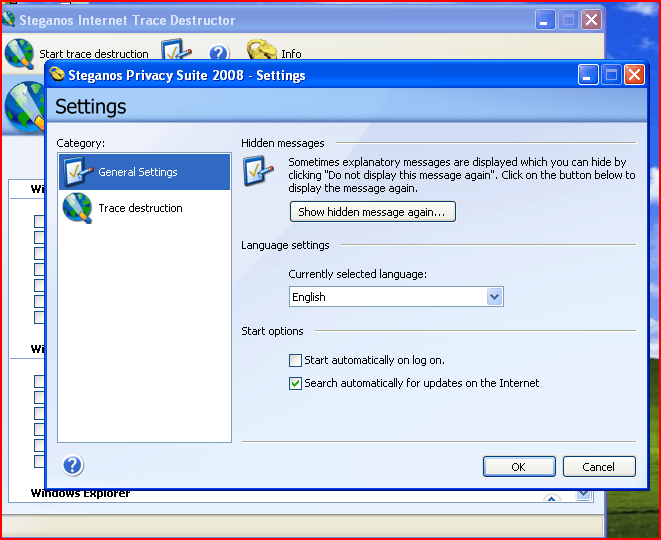 Steganos Internet Trace Destructor - Screenshot #3