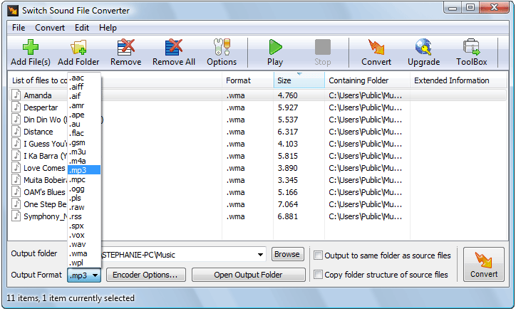 Switch Audio File Converter - Screenshot #1