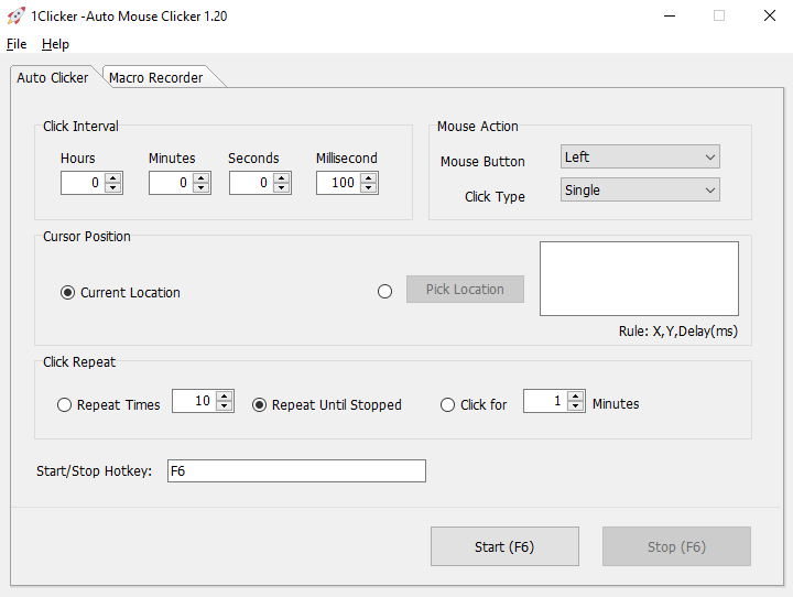 Free Auto Clicker for Windows - Screenshot #1