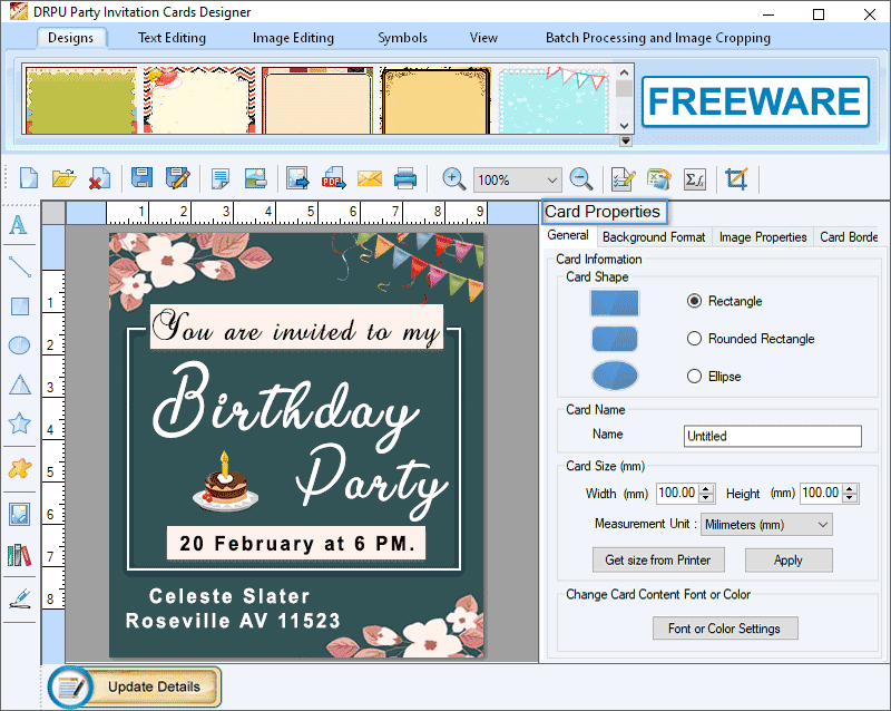 Free Party Invitation Card Designer download for free - SoftDeluxe