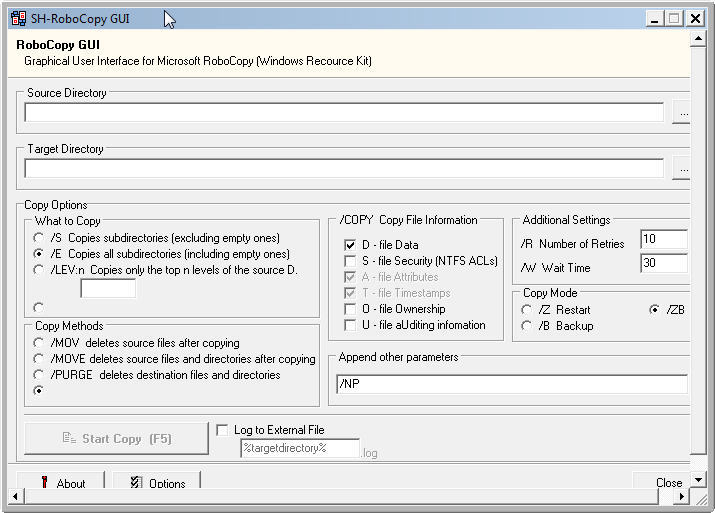 Log external
