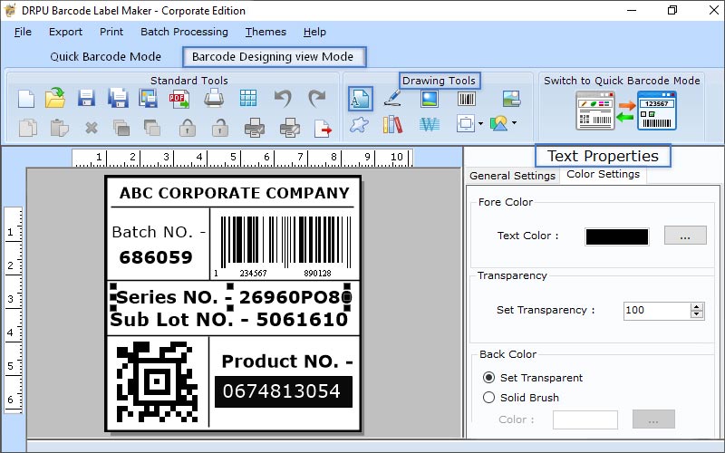 Barcode Label Designing & Printing Tool - Screenshot #1