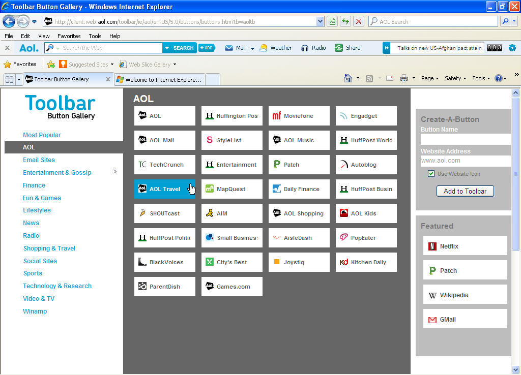 AOL Toolbar - Screenshot #1