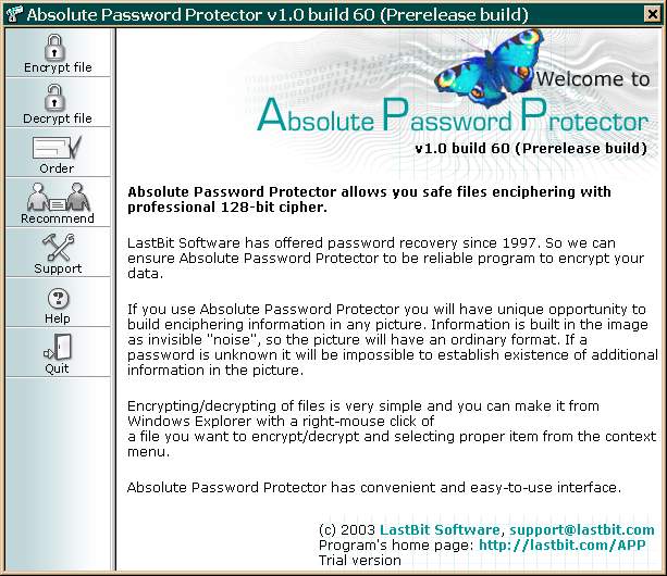 Absolute Password Protector - Screenshot #1