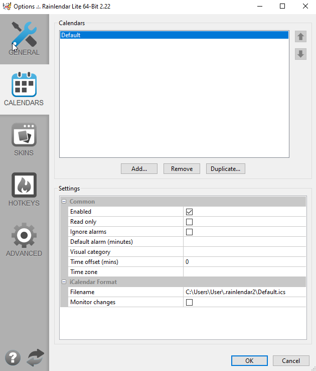 Rainlendar - Screenshot #1